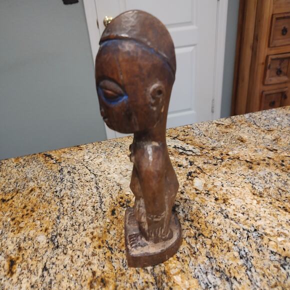 African Ibeji Yoruba Carved Wooden Figure Tribal Statue Sculpture 9" Tall Brown - Picture 7 of 11